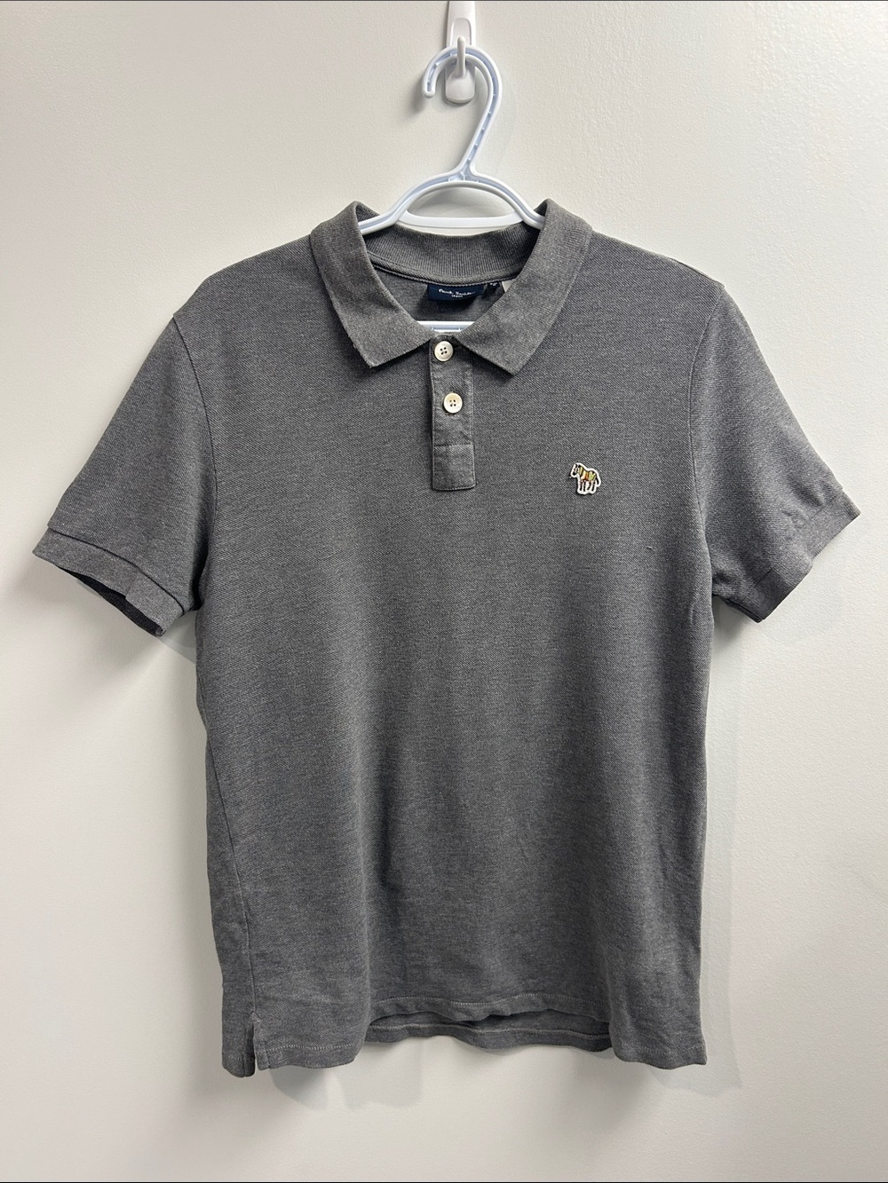 Men's Paul Smith Gray Polo Shirt with Subtle Embroidered Logo